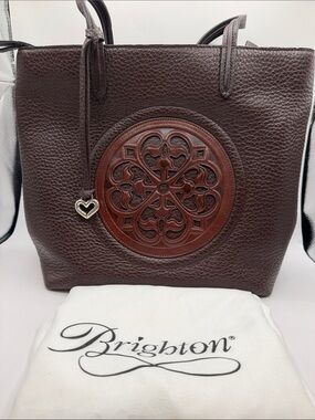 Brighton Ferrara Giorno Brown Leather Tote with Medallion